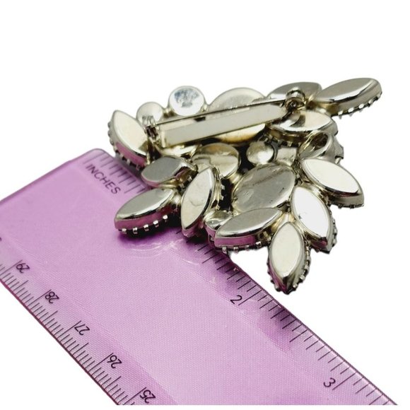 Vintage Foil/Art Glass Prong Set Brooch (A993) - Picture 3 of 4